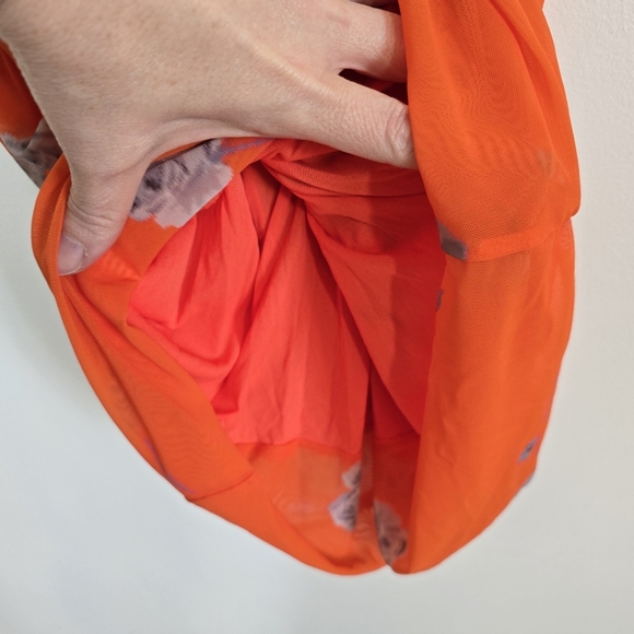 New Ganni Printed Mesh Ruched Sleeveless Midi Sun Dress 36/4 Sundress - Picture 9 of 14